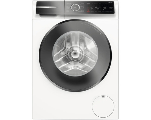 Bosch Serie 8 Waschmaschine mit Frontlader und digitalem Display zur effizienten Wäschepflege.
