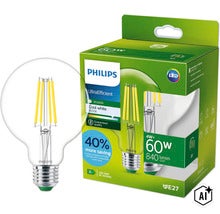 Philips LED Globe Lampe, 4 Watt ersetzt 60 Watt, 840 Lumen, 4000 Kelvin, E27 Sockel, UltraEfficient (Image AI modified or generated)