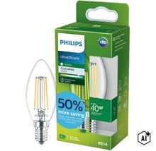 Philips LED Kerzenlampe E14 2,3 Watt entspricht 40 Watt 485 Lumen 4000 Kelvin UltraEfficient (Image AI modified or generated)