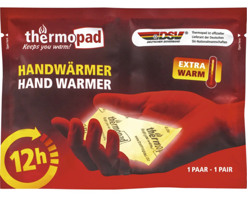 Thermopad Handwärmer mit 12 Stunden Wärmedauer, eine Packung enthält ein Paar.