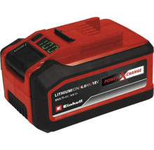 Einhell Power X Change 18 Volt Lithium Ionen Akku mit 6 Amperestunden Kapazität und Ladezustandsanzeige
