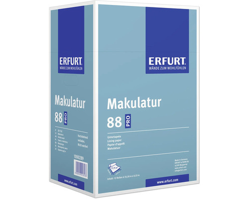 Erfurt Makulatur 88 Pro Untertapete in einer Verpackungseinheit von zwölf Rollen mit einer Gesamtfläche von 17,75 Quadratmetern