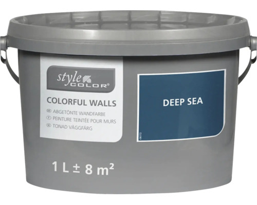 Eimer StyleColor Colorful Walls Wandfarbe im Farbton Deep Sea mit einem Liter Inhalt