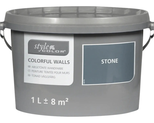 Eimer StyleColor Colorful Walls Wandfarbe im Farbton Stone, 1 Liter für circa 8 Quadratmeter.