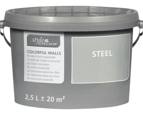 Eimer StyleColor Wandfarbe Farbton Steel 2,5 Liter für 20 Quadratmeter