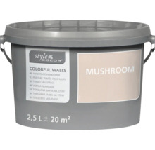 Kunststoffeimer mit 2,5 Liter Style Color Wandfarbe im Farbton Mushroom für 20 Quadratmeter