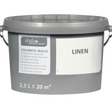 Eimer Style Color Wandfarbe Linen mit einem Inhalt von 2,5 Liter für circa 20 Quadratmeter Fläche.