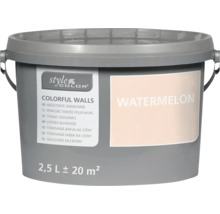 Eimer mit 2,5 Liter Style Color Wandfarbe im Farbton Watermelon für 20 Quadratmeter Fläche