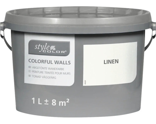 Eimer StyleColor Colorful Walls Wandfarbe im Farbton Linen mit einem Liter Inhalt ausreichend für etwa acht Quadratmeter Fläche