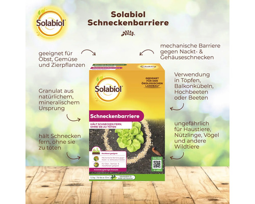 Solabiol Schneckenbarriere Granulat zur mechanischen Abwehr von Schnecken im Garten, für Obst, Gemüse und Zierpflanzen, 1,5 Kilogramm Packung.
