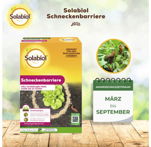 Solabiol Schneckenbarriere Granulat in der 1,5 Kilogramm Packung zum Schutz von Pflanzen vor Nackt- und Gehäuseschnecken im Garten.