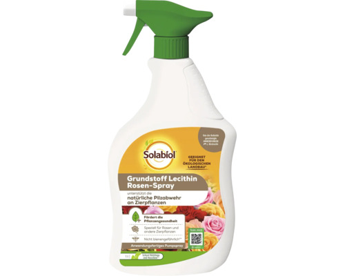 Solabiol Lecithin Rosenspray Pflanzenschutzmittel in der 1 Liter Sprühflasche zur natürlichen Stärkung von Rosen und Zierpflanzen