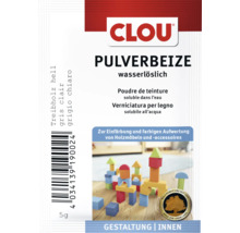 CLOU Pulverbeize Treibholz hell 5 Gramm wasserlösliches Holzbeizmittel für Holzmöbel und Holzaccessoires im Innenbereich