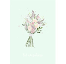 Wandbild mit einem Aquarell Blumenstrauß und der Aufschrift Best wishes