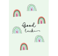 Wandbild mit Regenbogenmotiven und dem Schriftzug Good Luck