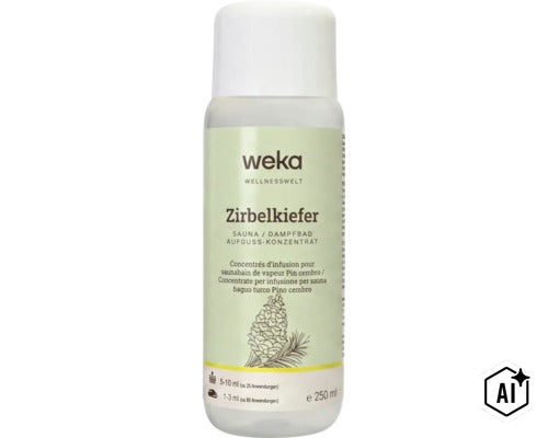 Weka Zirbelkiefer Sauna und Dampfbad Aufgusskonzentrat, 250 Milliliter Flasche (Image AI modified or generated)