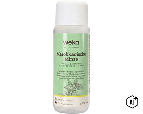 Weka Sauna Aufguss Konzentrat Marokkanische Minze 250 Milliliter Flasche (Image AI modified or generated)