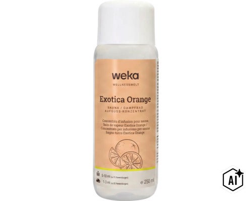 Weka Exotica Orange Sauna und Dampfbad Aufgusskonzentrat, 250 Milliliter Flasche für Wellnessanwendungen (Image AI modified or generated)