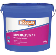 Modulan Mineralputz 1.0 Dekorputz 25 Kilogramm im Eimer, gebrauchsfertig mit feiner Körnung 1,0 Millimeter fuer Innenraume