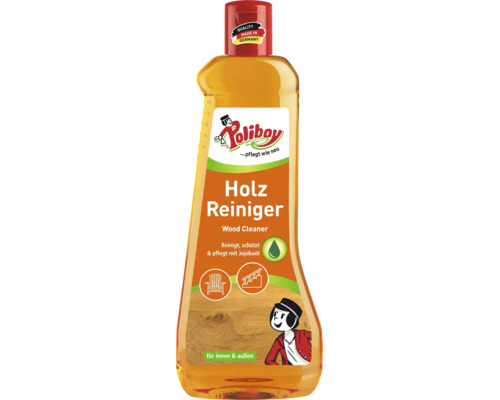 Poliboy Holz Reiniger für Innen und Außen, Reinigungsmittel mit Jojobaöl für Holzmöbel und Holztreppen
