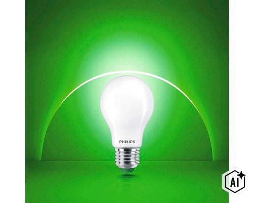Philips LED Lampe mit E27 Sockel und matter Oberfläche (Image AI modified or generated)