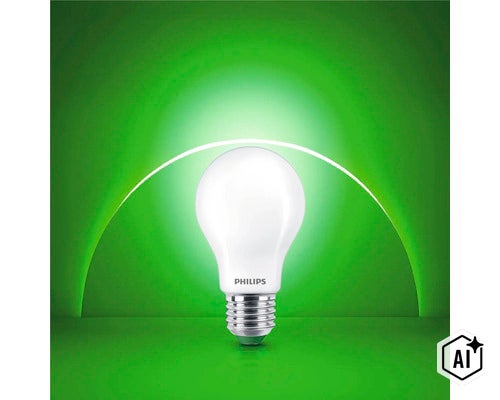 Philips LED Lampe mit E27 Sockel und matter Oberfläche (Image AI modified or generated)