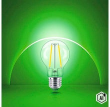 Philips LED Filament Lampe mit E27 Sockel und klarer Glasoptik (Image AI modified or generated)