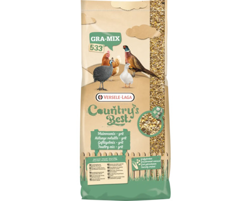 Versele-Laga Countrys Best GRA-MIX 533 Geflügelmischung mit Grit für Hühner Enten und Fasane in der Futterpackung