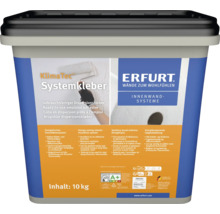 Eimer mit Erfurt KlimaTec Systemkleber zum Verkleben von Thermovlies, 10 Kilogramm gebrauchsfertiger Dispersionskleber für Innenwandsysteme.