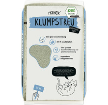 Primox Klumpstreu für Katzen mit Babypuderduft, 20 Kilogramm Packung, stark saugfähig und geruchsbindend, ergiebig durch feine Körnung.