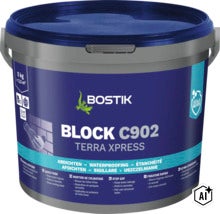 Bostik Block C902 Terra Xpress Schnellfestiger Eimer 5 Kilogramm zur Abdichtung bei Wassereinbrüchen (Image AI modified or generated)