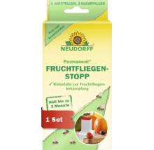 Neudorff Permanent Fruchtfliegen Stopp mit 1 Aufsteller und 2 Klebefallen zur insektizidfreien Bekämpfung von Fruchtfliegen für 3 Monate.