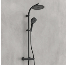 Duschsystem mit Kopfbrause und Handbrause, wandmontiert, modernes Design.