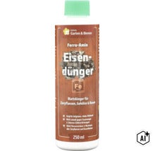 Biohelp Ferro Amin Eisendünger 250 Milliliter Blattdünger für Zierpflanzen Gehölze und Rasen gegen Eisenmangel (Image AI modified or generated)