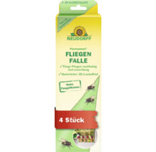 Neudorff Permanent Fliegenfalle als 3D Klebefalle zur Bekämpfung von Fliegen ohne Insektizide, Packung mit vier Stück.