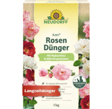 Neudorff Azet Rosendünger für prächtige Blüten, organisch mit Mykorrhiza und Mikroorganismen, sicher für Mensch und Tier, 1 Kilogramm Packung.