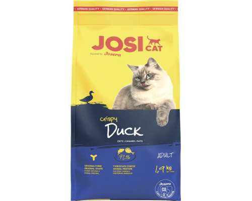JosiCat Crispy Duck Katzentrockenfutter mit Ente, 1,9 Kilogramm Beutel