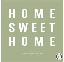 Wandschild mit der Aufschrift Home Sweet Home und dem Slogan Es gibt nichts Wichtigeres als ein gutes sicheres und geborgenes Zuhause (Image AI modified or generated)