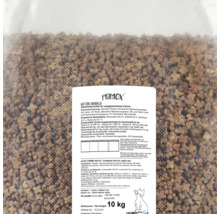 Primox Katzentrockenfutter Dreierlei zehn Kilogramm Verpackung mit Produktinformationen