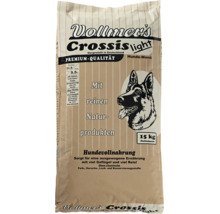 Vollmer's Crossis light Hundefutter, 15 Kilogramm Trockenfutter für erwachsene, übergewichtige und alte Hunde mit Geflügel und Reis.