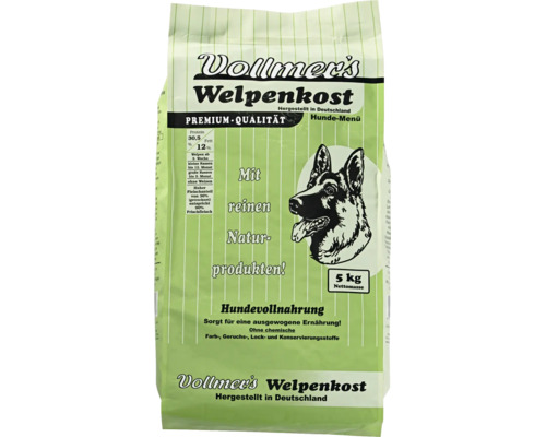 Vollmer's Welpenkost Hundefutter 5 Kilogramm Sack fuer Welpen ohne chemische Zusaetze hergestellt in Deutschland