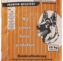 Hundefutter Trockenfutter Premium Hundemenü 15 kg für erwachsene Hunde aller Rassen mit 30 Prozent Fleischanteil für normale bis hohe Aktivität