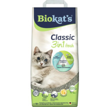 Biokats Classic 3in1 fresh Katzenstreu aus Naturton mit Klumpbildung und Frühlingsduft, 10 Liter Packung.