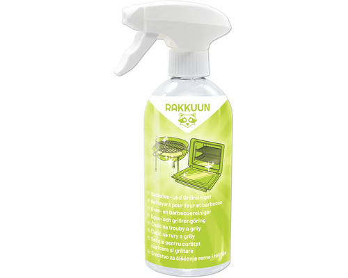 Rakkuun Backofen- und Grillreiniger in einer Sprühflasche für eine effektive Reinigung.