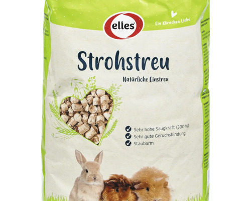 elles Strohstreu natürliche Kleintierstreu in einem Kunststoffbeutel für Nager