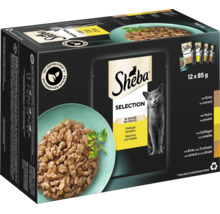 Sheba Selection Katzennahrung Geflügel Variation in Soße, 12 Beutel à 85 Gramm Multipack