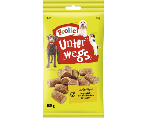 Frolic Unterwegs Hundesnacks mit Geflügel in der 180 Gramm Packung