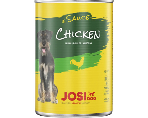 Dose JosiDog Nassfutter für ausgewachsene Hunde mit Huhn in Soße, 100 Prozent klimaneutrales Produkt made in Germany