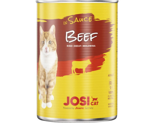 Dose Josi Cat Katzenfutter in Sauce mit Rind für ausgewachsene Katzen.