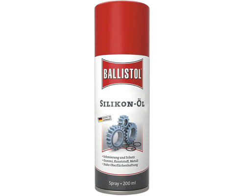 Ballistol Silikonöl Spray 200 Milliliter zur Schmierung und zum Schutz von Gummi, Kunststoff und Metall.